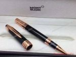 Replica Mont Blanc Pen For Sale - JFK Rollerball Pen Black w Rose Gold Clip